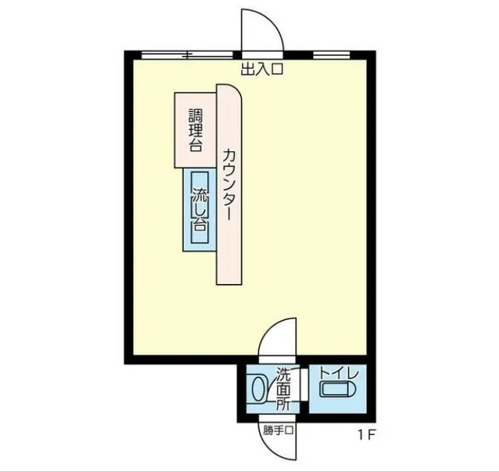 相模原の居抜き店舗の平面図