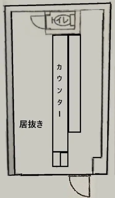 十条の居酒屋居抜きの平面図