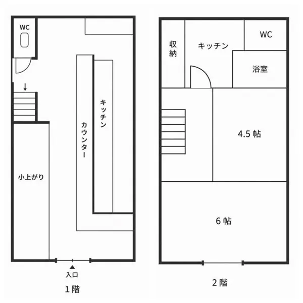 江北の居抜き店舗の平面図