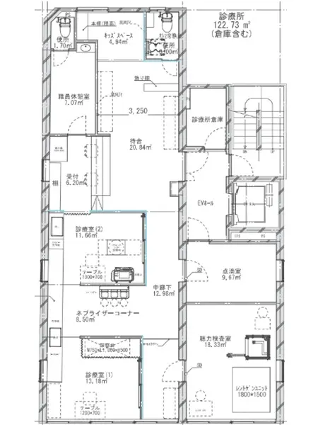 三軒茶屋の居抜き店舗の平面図