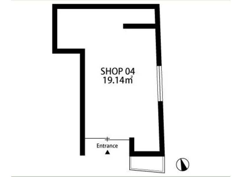 千駄木のスケルトン店舗物件の平面図