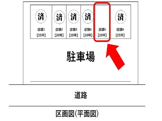 物販の居抜き物件の平面図