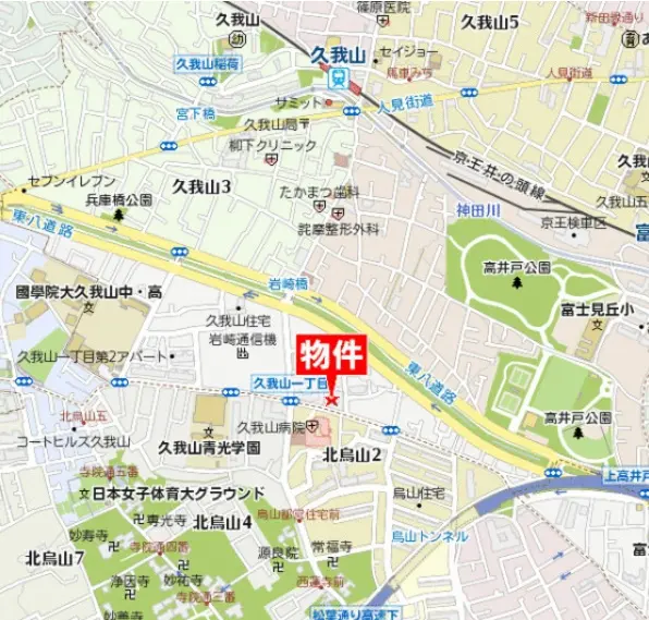 久我山のスケルトン店舗物件の地図
