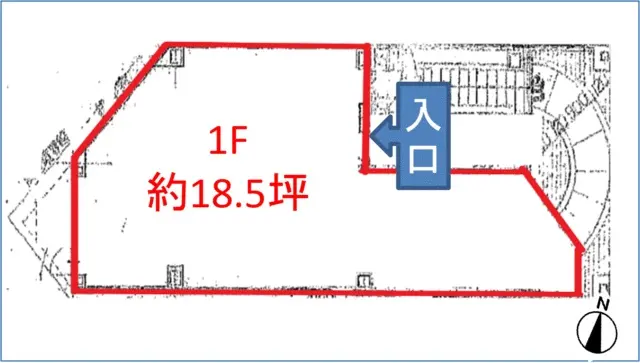 美容室・理容室の居抜き物件の平面図