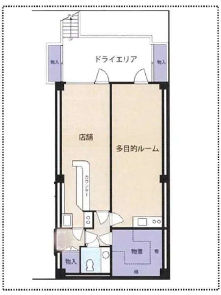 保谷の居抜き店舗の平面図
