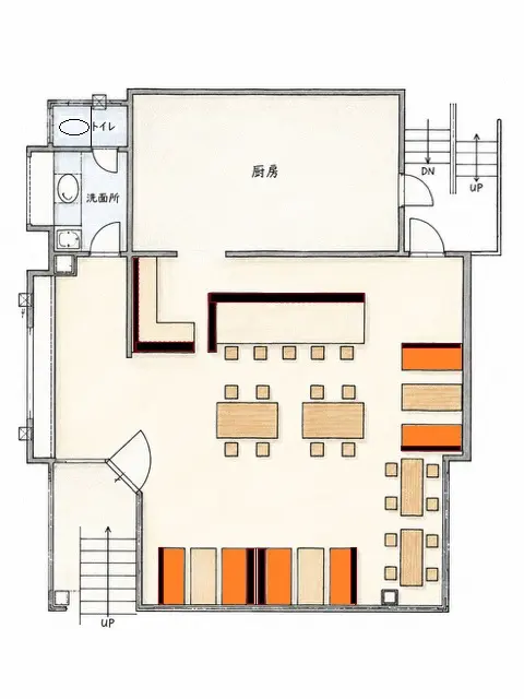 東海大学前の中華料理居抜きの平面図