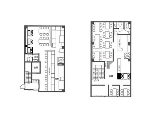 居酒屋の居抜き物件の平面図
