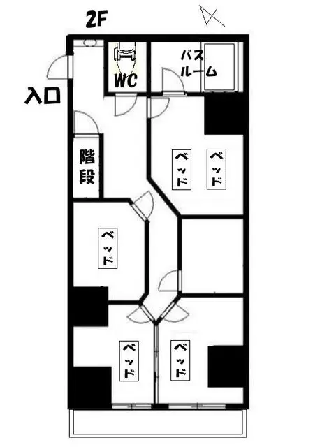 六本木の居抜き店舗の平面図