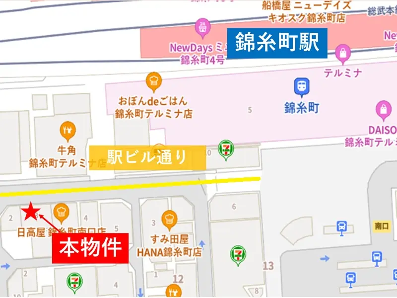 貸店舗(スケルトン)の地図