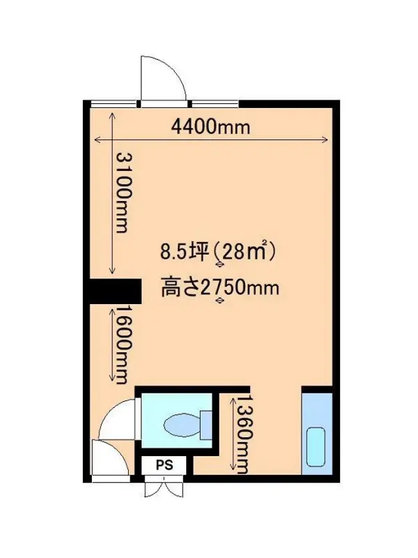 浜田山のスケルトン物件の平面図