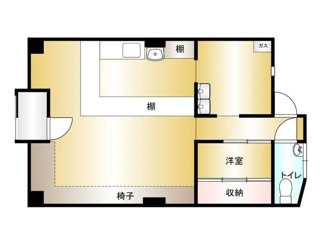 居酒屋の居抜き物件の平面図