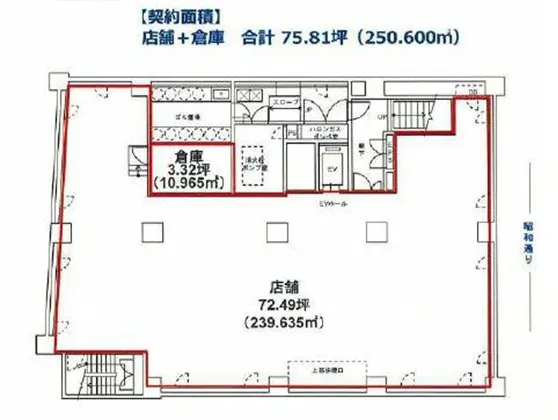 カフェ・喫茶店の居抜き物件の平面図