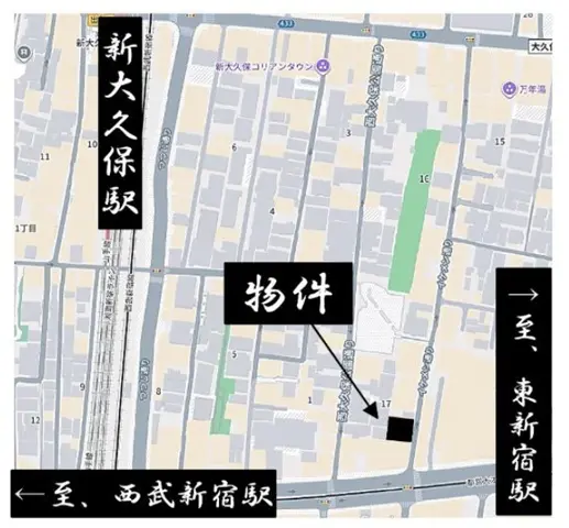 新大久保のカフェ・喫茶店居抜きの地図