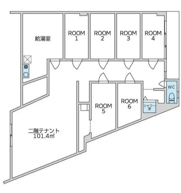 本厚木の居抜き店舗の平面図