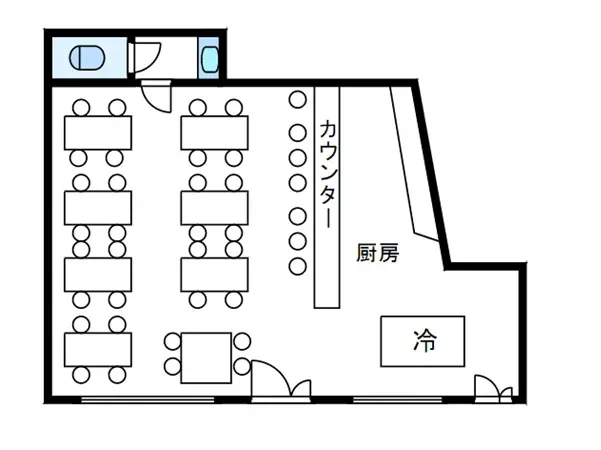 元住吉の居抜き店舗の平面図