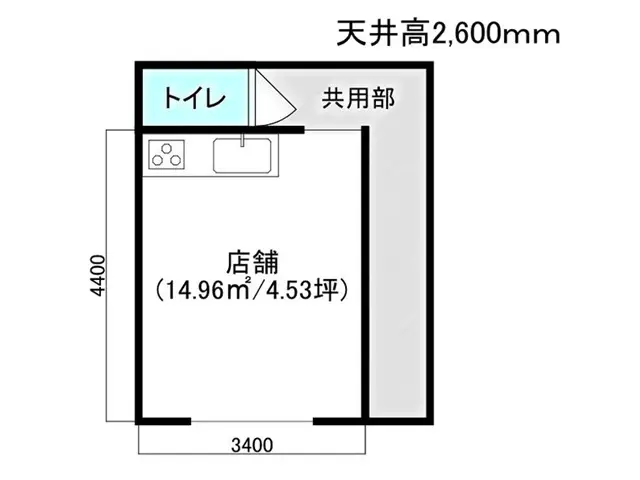 貸店舗(事務所仕様)の平面図