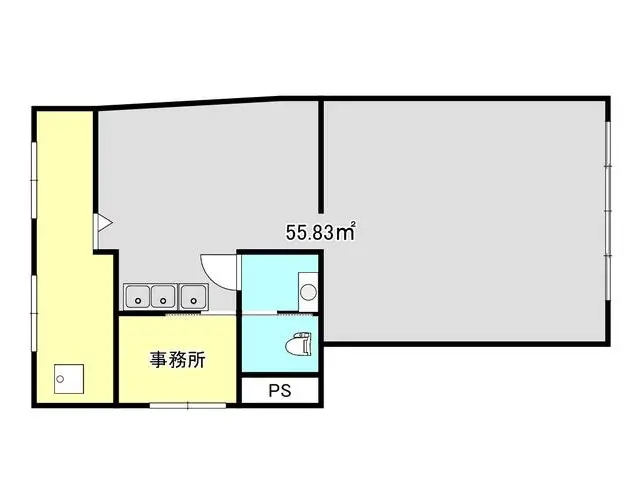川口の居抜き店舗の平面図