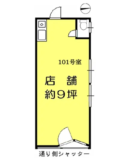 所沢の美容室・理容室居抜きの平面図