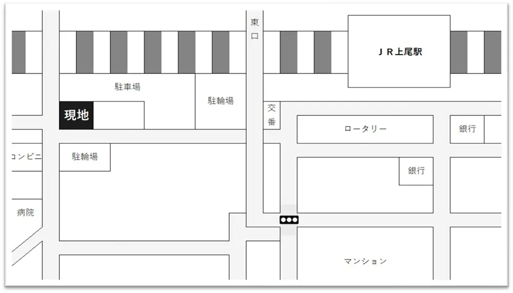 上尾のスケルトン店舗物件の平面図