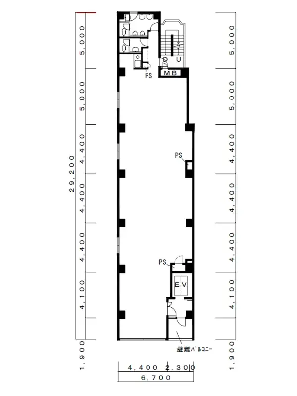 浅草橋の事務所仕様店舗物件の平面図
