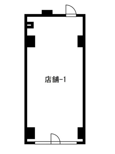 東新宿のスケルトン店舗物件の平面図