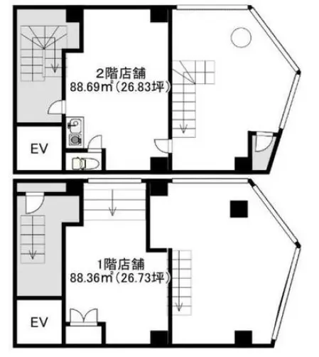 浅草の居抜き店舗の平面図