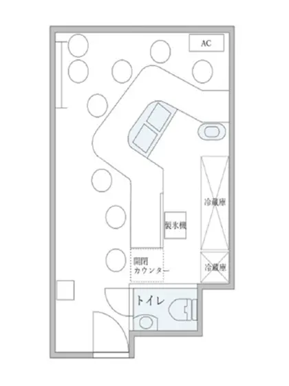 千歳烏山のBAR・ショットバー居抜きの平面図