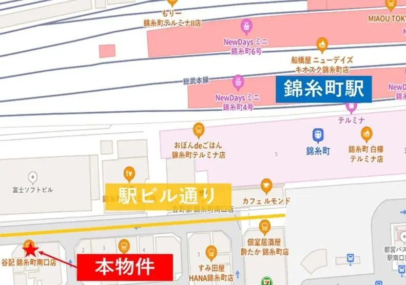 スナック・パブの居抜き物件の地図