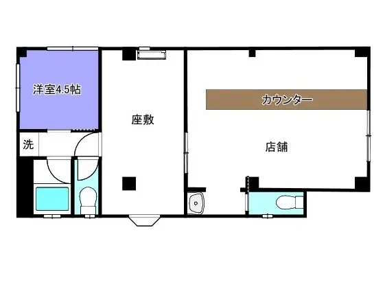 居酒屋の居抜き物件の平面図