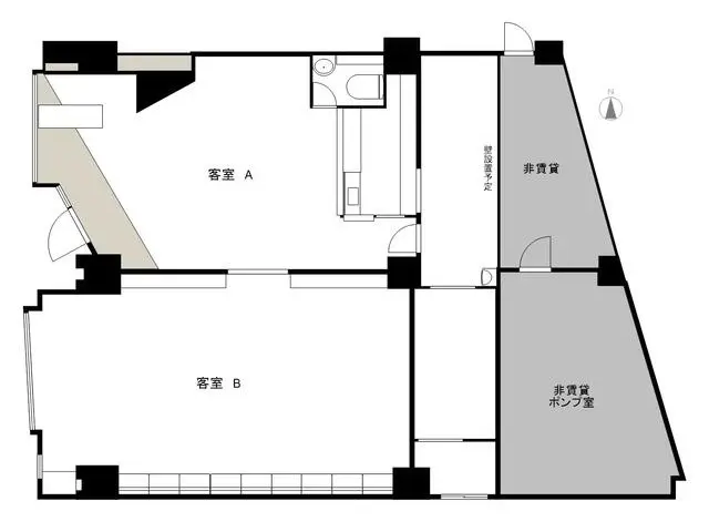 町屋駅前のカフェ・喫茶店居抜きの平面図