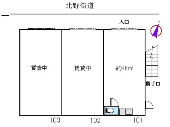 貸店舗(事務所仕様)の平面図