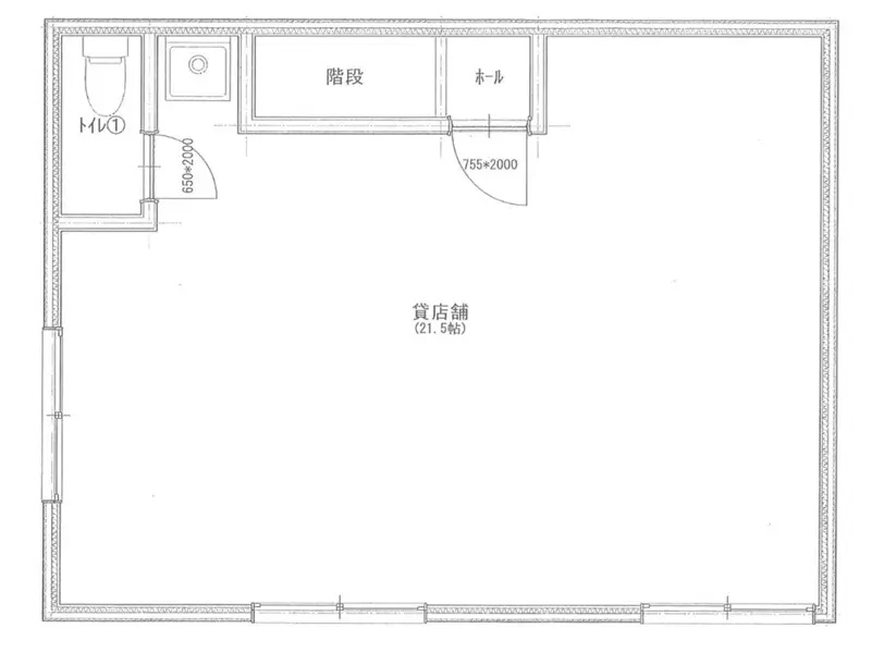 貸店舗(事務所仕様)の平面図