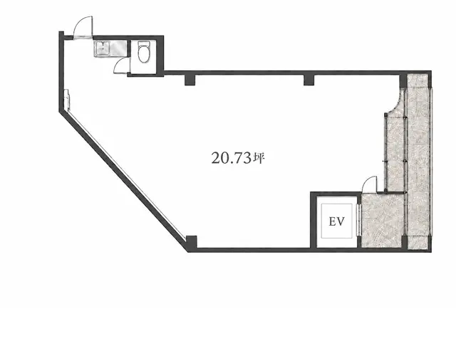 貸店舗(事務所仕様)の平面図