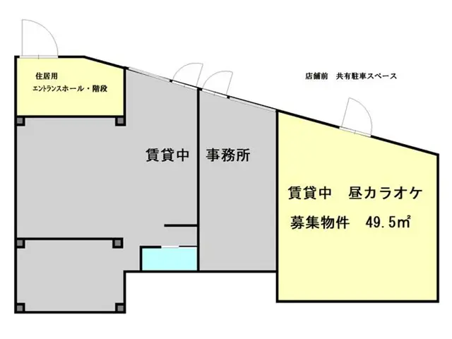 元住吉の居抜き店舗の平面図