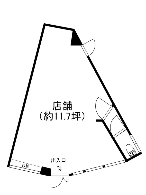 ケーキ屋の居抜き物件の平面図