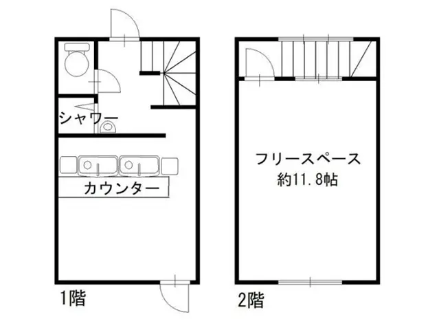 本厚木の居抜き店舗の平面図