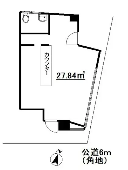 BAR・ショットバーの居抜き物件の平面図