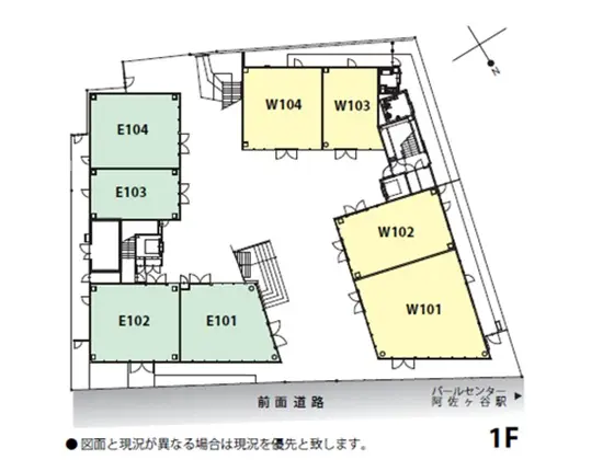 貸店舗(スケルトン)の平面図