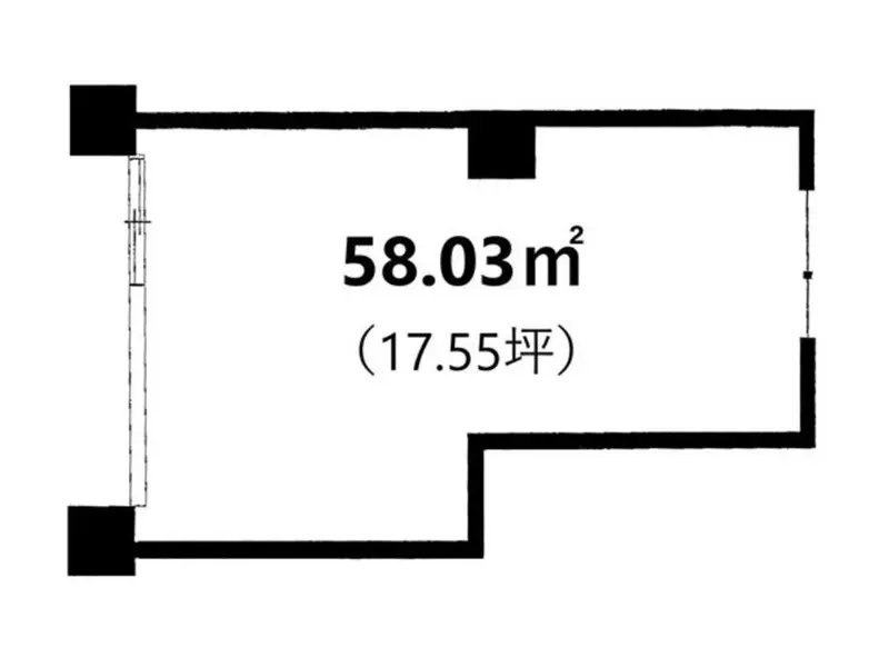 十日市場のスケルトン物件の平面図