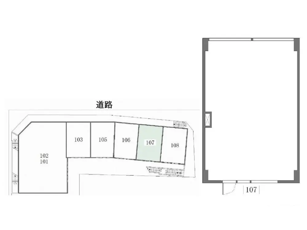 貸店舗(スケルトン)の平面図