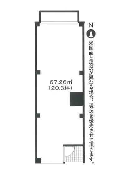 浜田山の居抜き店舗の平面図