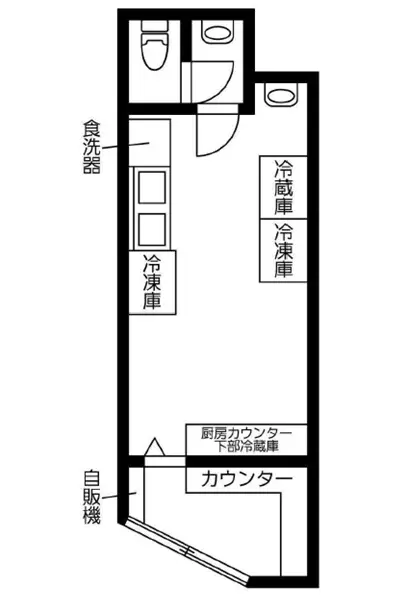 保土ケ谷の居抜き店舗の平面図