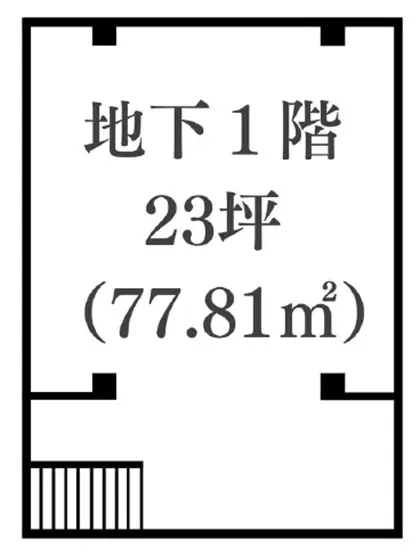 東新宿のスケルトン物件の平面図