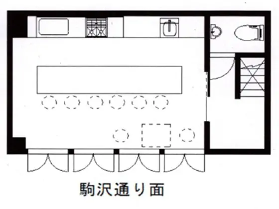 表参道のリース店舗物件の平面図