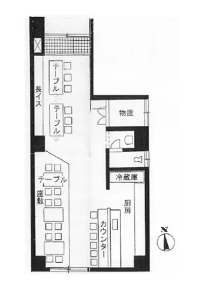 八王子の居酒屋居抜きの平面図