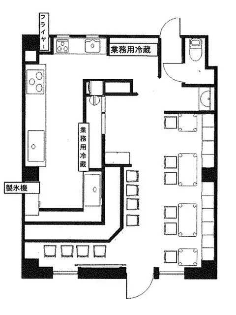 百草園の居抜き店舗の平面図