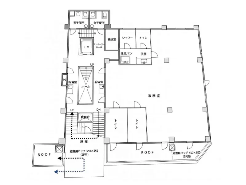 貸店舗(スケルトン)の平面図