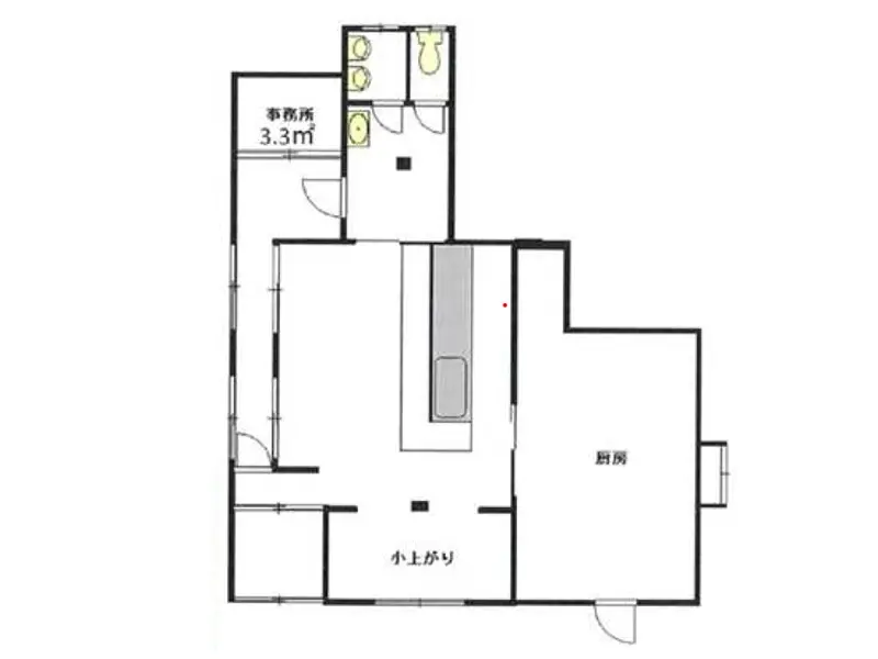 武蔵藤沢の居抜き店舗の平面図