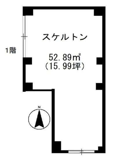 秋葉原のスケルトン物件の平面図