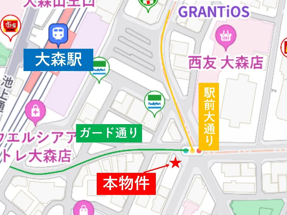 居酒屋の居抜き物件の地図
